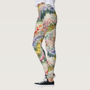 Vallée brodée en Leggings de printemps - mignonne
