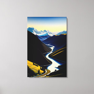 Vallée de la rivière Nouvelle-Zélande - toile Impr