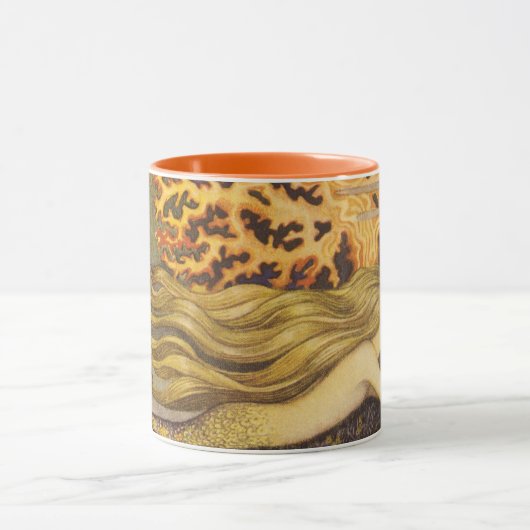  vallei, kleine zeemeermin in oceaankoraal mok (Midden)