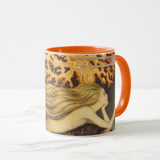  vallei, kleine zeemeermin in oceaankoraal mok (Voorkant rechts)