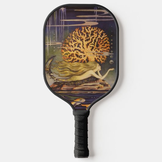  vallei, kleine zeemeermin in oceaankoraal pickleball paddle (Voorkant)