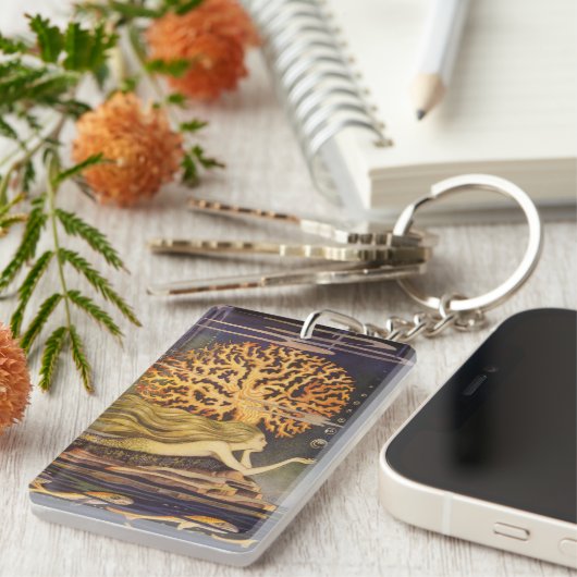 vallei, kleine zeemeermin in oceaankoraal sleutelhanger (Voorkant Rechts)