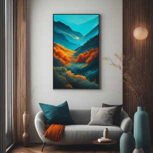 Vallei van Levendige Kleuren Canvas Afdruk