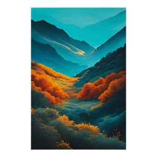 Vallei van Levendige Kleuren Perfect Poster