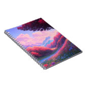 Vallei versierd met rode en blauwe flora notitieboek (Rechterzijde)