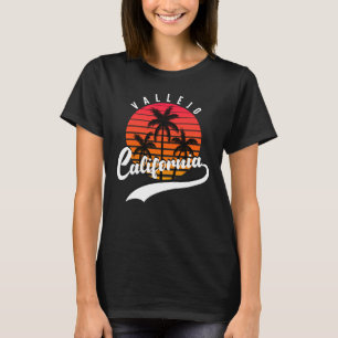 Vallejo, California Retro Zonsondergang Dames T-Sh T-shirt