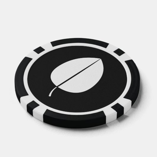Vallen bladeren in zwart poker chips (Enkel)