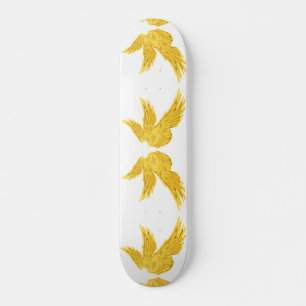 Vallen gouden aartsengel vleugels skateboard