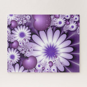 Vallen in liefde Abstracte bloemen & harten fracta Legpuzzel