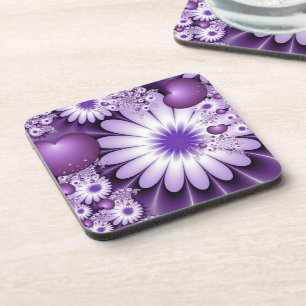 Vallen in liefde Abstracte Bloemen & Harten Fracta Onderzetter