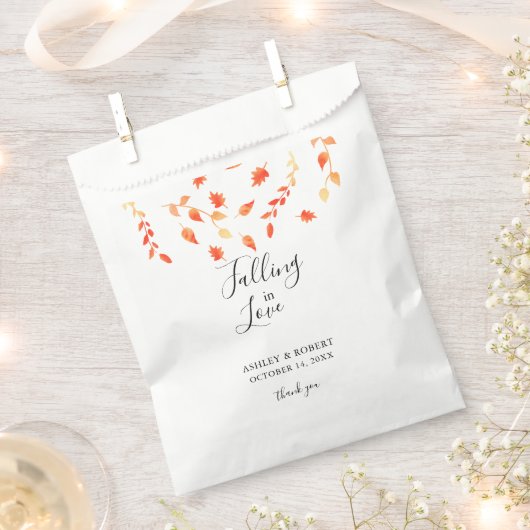 Vallen in liefde herfst bruiloft bruids gebladerte bedankzakje (Geknipt)