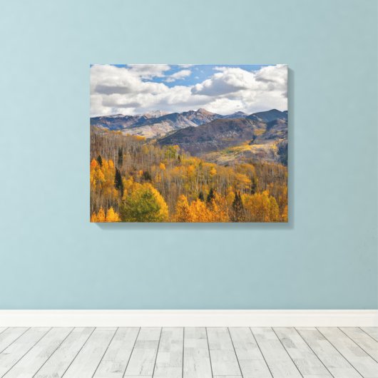 Vallen kleuren van Aspens & Oaks Keebler Pass Canvas Afdruk (Insitu (Houten vloer))