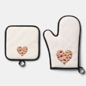 Vallen laat hartvormig ovenwant & pannenlap set (Voorkant)