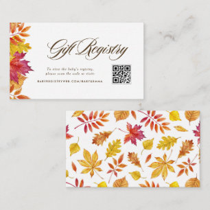 Vallen verlaat Baby shower QR Code Registry Informatiekaartje