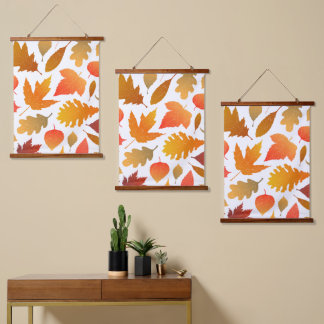 Vallen voor de herfst - Cosy Leaf Pattern Hangend Wandkleed