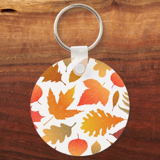 Vallen voor de herfst - Cosy Leaf Pattern Sleutelhanger (Voorkant)