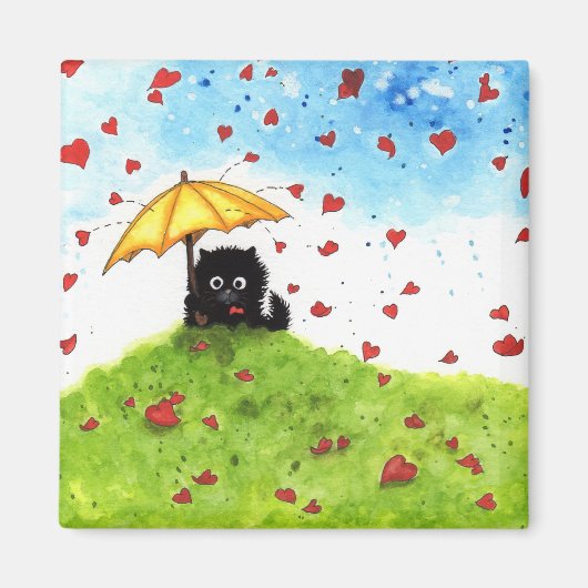 Vallen voor jou Fuzzy Cat Love Bihrle Magneet (Voorkant)