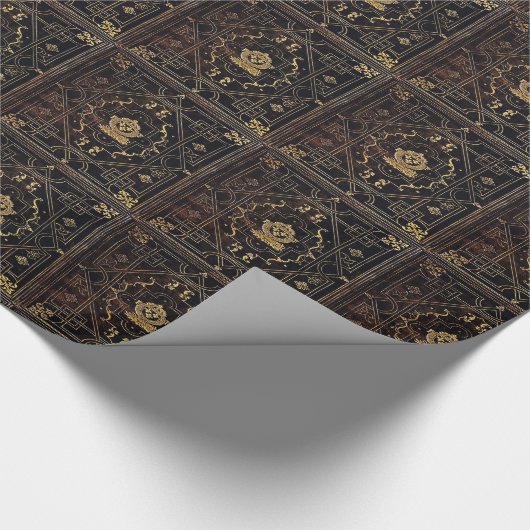 Vallend leder en goud cadeaupapier (Hoek)