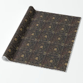 Vallend leder en goud cadeaupapier (Uitgerold)