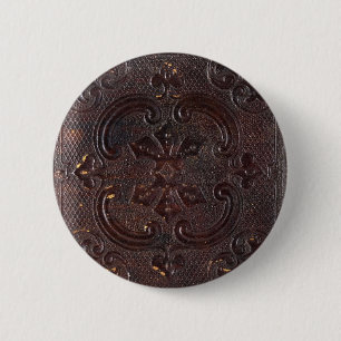 Vallend Oud Leren Boek Ronde Button 5,7 Cm