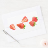 Vallende aardbeien rechthoekige sticker (Envelop)