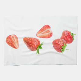 Vallende aardbeien theedoek