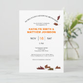 Vallende bladeren bruiloft / Verloving uitnodiging (Staand voorkant)