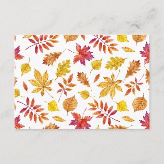 Vallende bladeren Garland herfst bruiloft details Informatiekaartje (Achterkant)