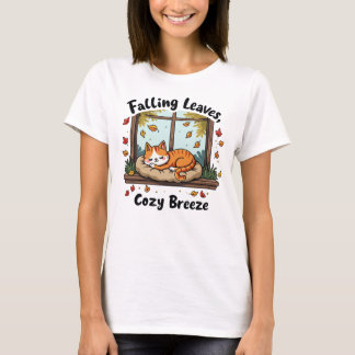 Vallende bladeren, Gezellig briesje - Slapen Cat W T-shirt