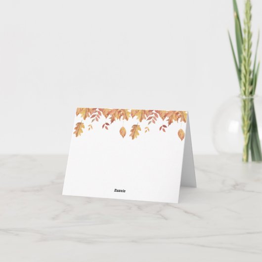 Vallende bladeren herfst baby shower - Thank You C Bedankkaart (Achterkant)