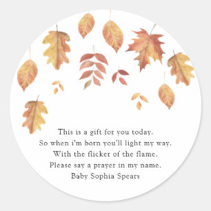 Vallende bladeren herfst - Prayer Candle Label