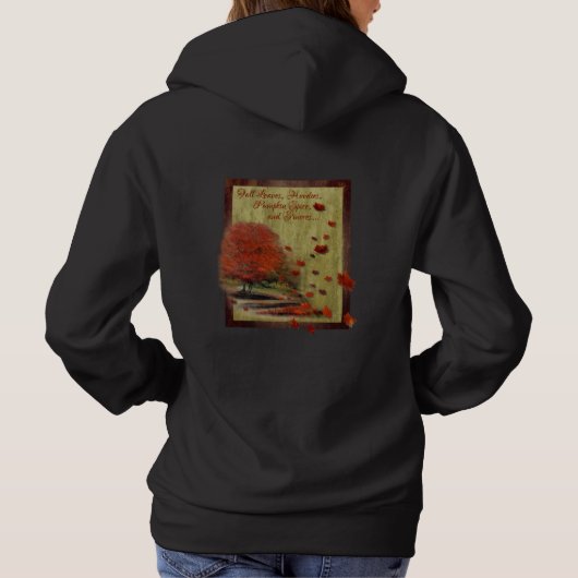 Vallende bladeren herfstlandschap hoodie (Achterkant)