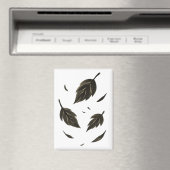 Vallende bladeren – Minimalistische Natuur op inkt Magneet (Insitu (Vaatwasser))