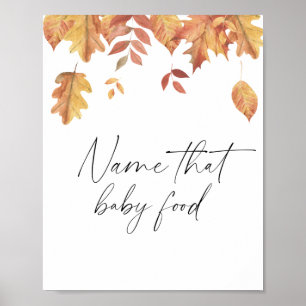 Vallende bladeren - naam dat babyvoedsel poster