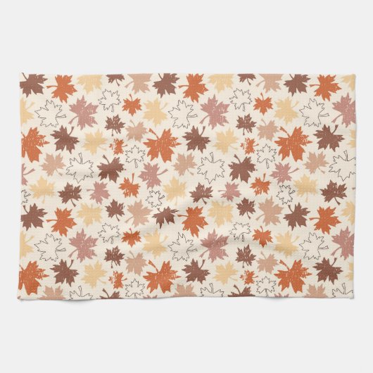 Vallende bladeren, natuurlijke aardherfst Thanksgi Theedoek (Horizontaal)