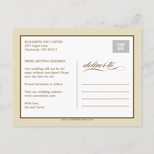 Vallende bladeren redden de datum Kaart (Achterkant)