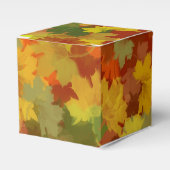 Vallende bladeren - rode achtergrond bedankdoosjes (Voorkant Zijde)