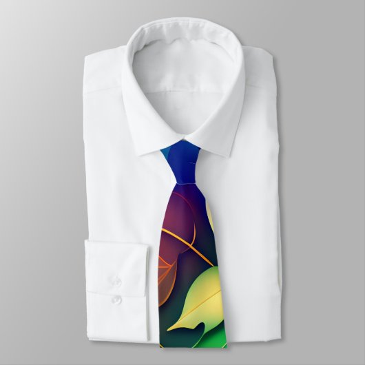 Vallende bladeren Violet Gradient Rainbow Patroon Stropdas (Gebonden)