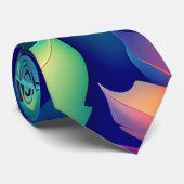 Vallende bladeren Violet Gradient Rainbow Patroon Stropdas (Opgerold)