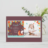 Vallende Bladeren Vos Foto Kaart (Staand voorkant)