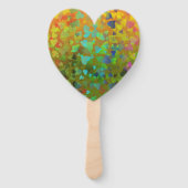 Vallende harten oranje handwaaier (Achterkant)