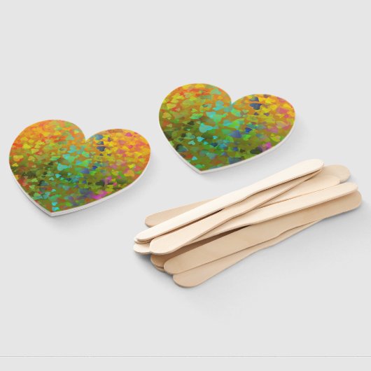 Vallende harten oranje handwaaier (Niet-gemonteerd)