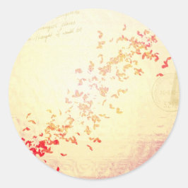 Vallende harten ronde sticker