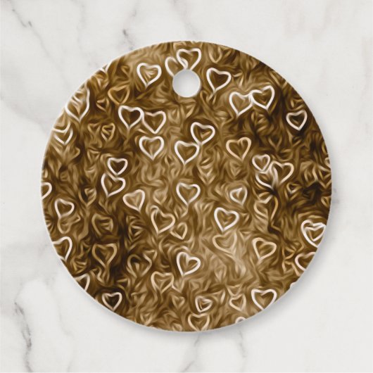 Vallende harten - Sepia Bedankjes Labels (Voorkant)