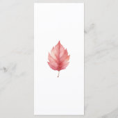 Vallende herfstbladeren herfst bruiloft diner menu (Achterkant)