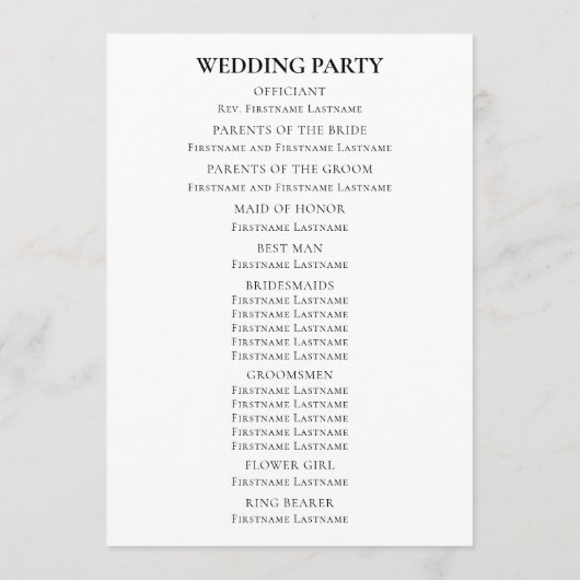 Vallende herfstbladeren herfstbruiloft programma (Achterkant)