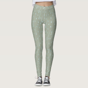 Vallende regendruppels Mooie regendag Olijfgroen Leggings