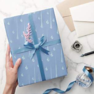 Vallende regendruppels Schattig regenachtige dag S Cadeaupapier