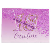  Vallende Roze Glitter 18e Verjaardag Groot Cadeauzakje (Achterkant)