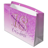  Vallende Roze Glitter 18e Verjaardag Groot Cadeauzakje (Achterkant Gekanteld)